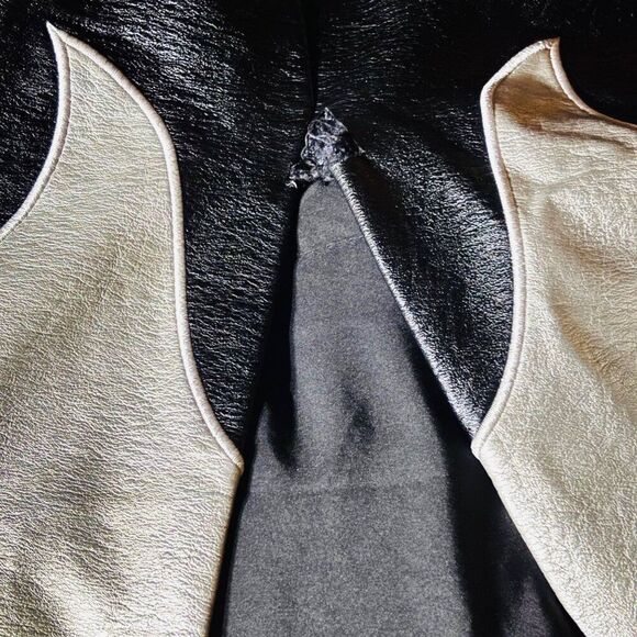 THE RAGGED PRIEST Immortal Coat 16 Silver Flames Faux Leather Trench Mall Goth - Picture 10 of 12